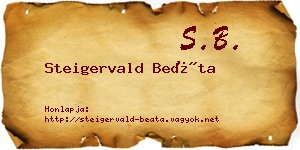 Steigervald Beáta névjegykártya