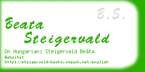 beata steigervald business card